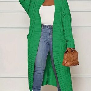 ASOS Vibrant Green Open-Front Cardigan